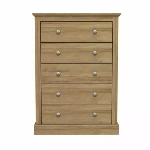LPD - Devon Oak 5 Drawer Chest Return minor graded