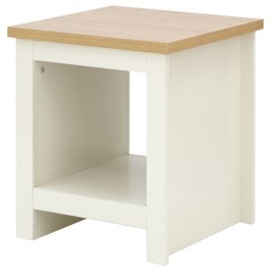 Lancaster Cream and Oak Lamp Table With Shelf MINOR GRADED