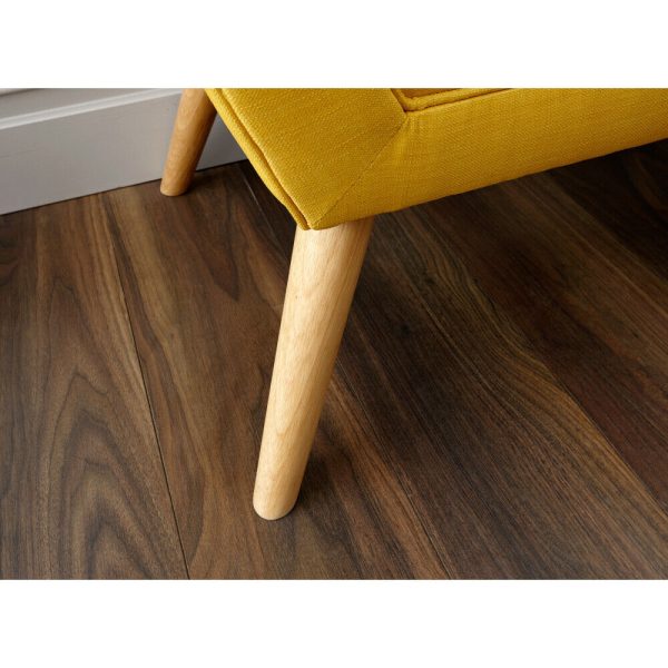 Milan Window Seat Bench Fabric Retro Styled Legs Mustard Yellow O - Image 6