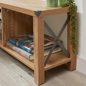 Multi-Purpose Storage Unit Coffee table Lamp TV Media Stand Wooden Effect Bench