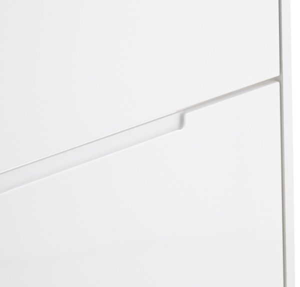 NARROW HIGH GLOSS 2 TIER SHOE CABINET WHITE - Image 7