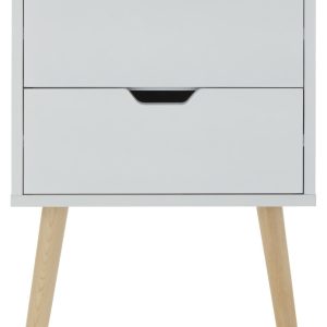Nyborg 2 drawer bed side chest of Drawers Scandinavian style White minor graded