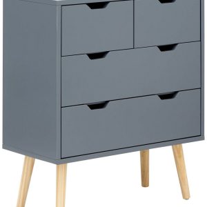 Nyborg Scandinavian Style Bedroom Furniture 2+2 DRAWER CHEST Dark Grey