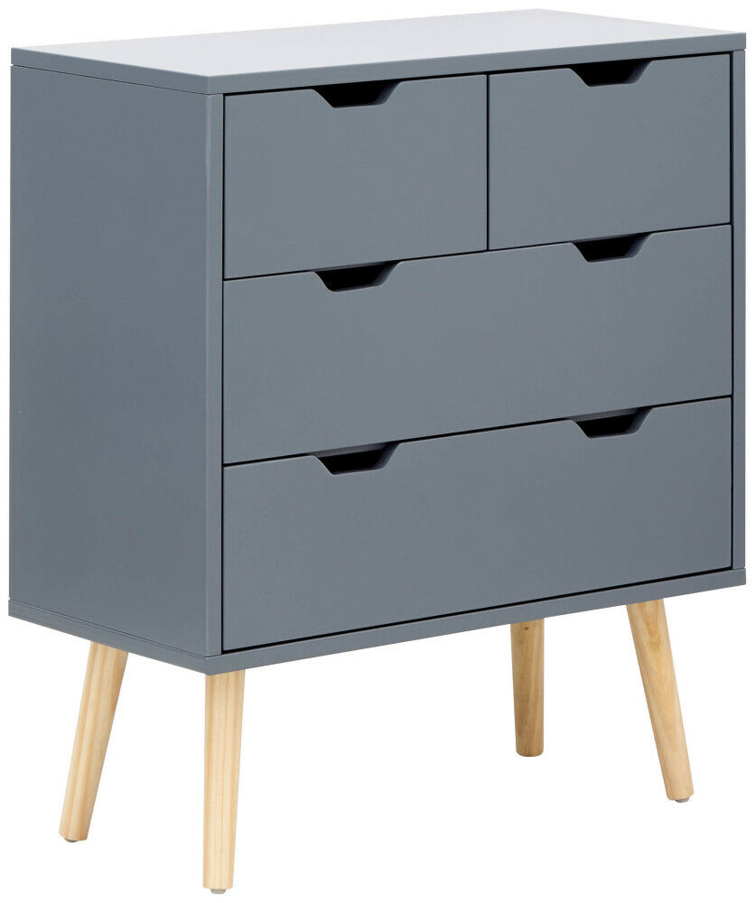 Nyborg Scandinavian Style Bedroom Furniture 2+2 DRAWER CHEST Dark Grey