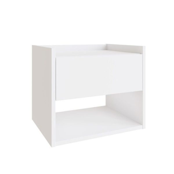 PAIR OF HARMONY WALL MOUNTED BEDSIDE TABLES WHITE - Image 3