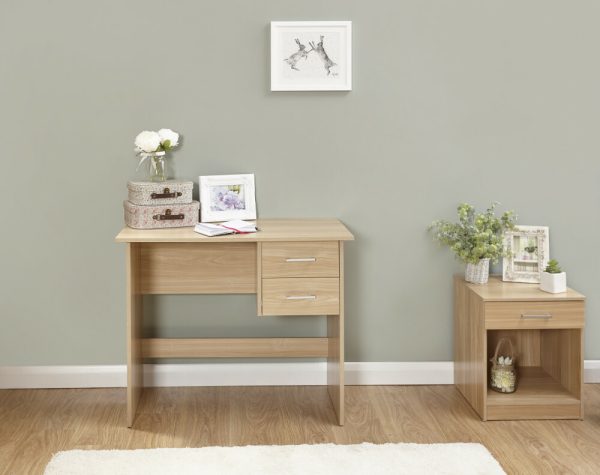 Panama 2 Drawer Budget Desk Dressing Table Dresser - Oak - Image 3