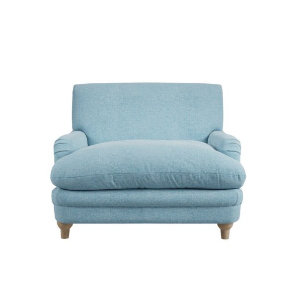 Plumpton Duck Egg Blue Chair In soft chenille COLLECT (footstool not included) - Image 6