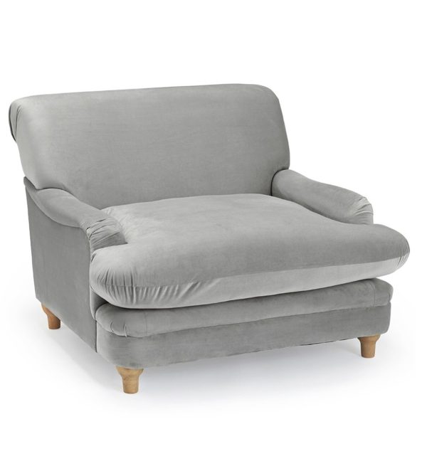 Plumpton Grey Chair Upholstered in luxurious plush soft velvet  COLLECT - Image 3