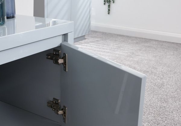 Polar Large Grey High Gloss TV Entertainment Unit with Blue LED lights Graded 1 - Image 7
