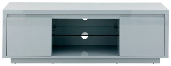 Polar Large Grey High Gloss TV Entertainment Unit with Blue LED lights Graded 1 - Image 9