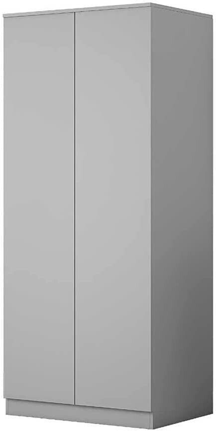 Stora 80cm Modern Bedroom 2 Door Wardrobe with Storage Shelves Matt Grey