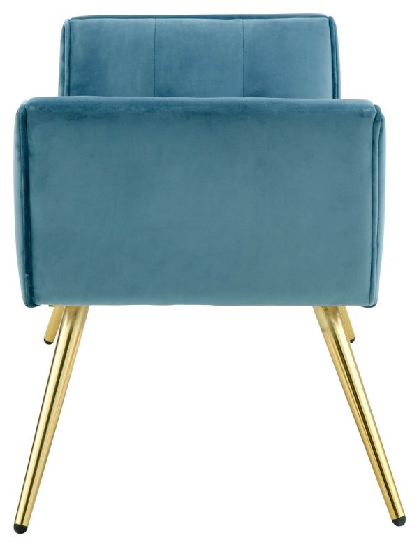 Turin Window Seat Teal colour, Styled Gold metal legs Fabric - Image 5