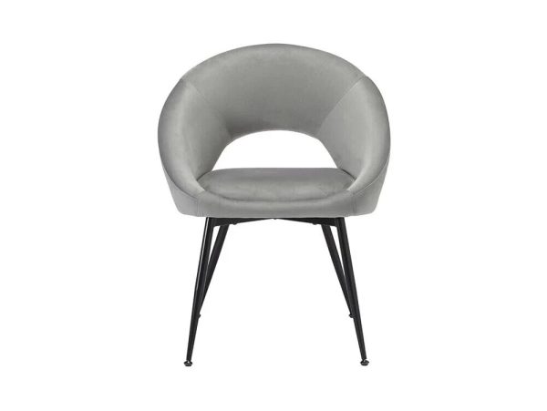 Velvet Dining Chair (Pack of Two) Grey Lulu Brand New Free Home Delivery