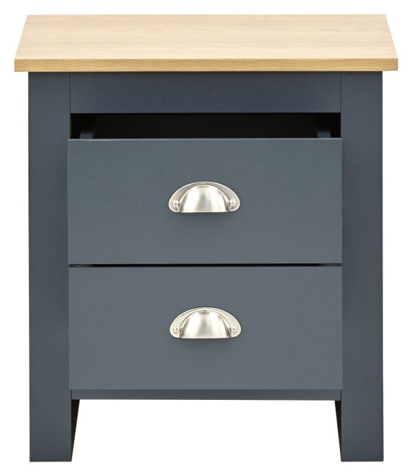 3 Piece bedroom set 2 Door Wardrobe Bedside cab 4 drawer chest Blue - Image 4
