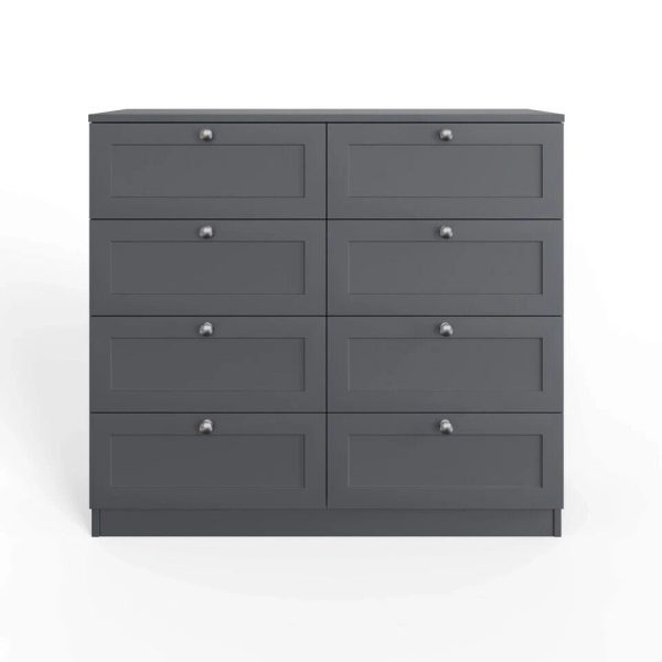 8 Drawer Chest of Drawers Modern Bedroom Furniture Shaker Style Matt Grey - Image 5