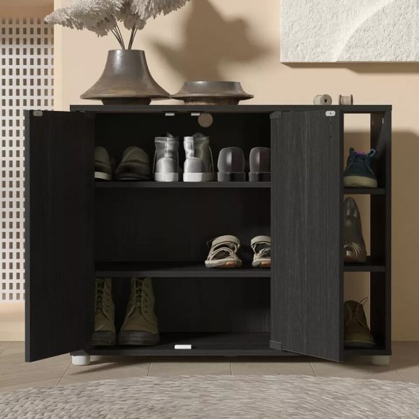 Bideford Compact Shoe Cabinet Rustic Black Oak - Image 3