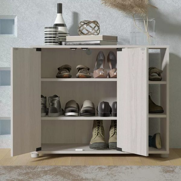 Bideford Compact Shoe Cabinet Warm Grey Oak - Image 3