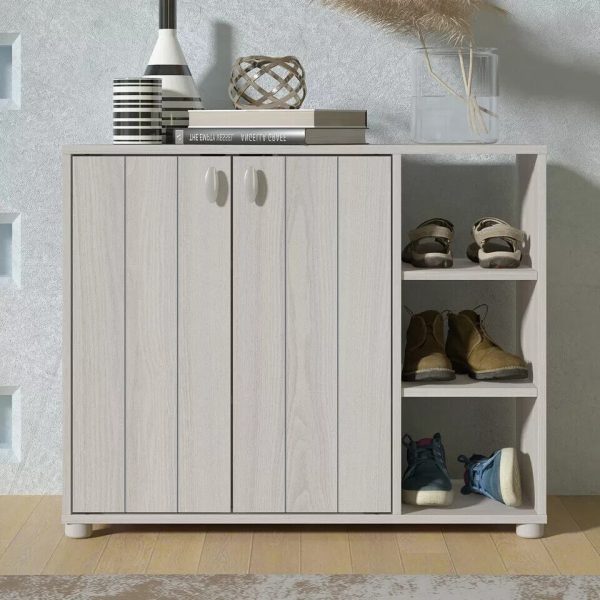 Bideford Compact Shoe Cabinet Warm Grey Oak - Image 4