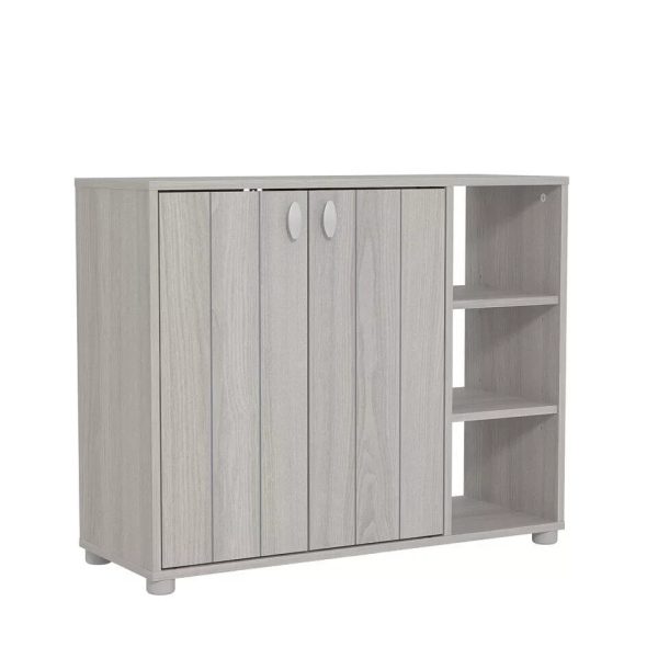 Bideford Compact Shoe Cabinet Warm Grey Oak - Image 7