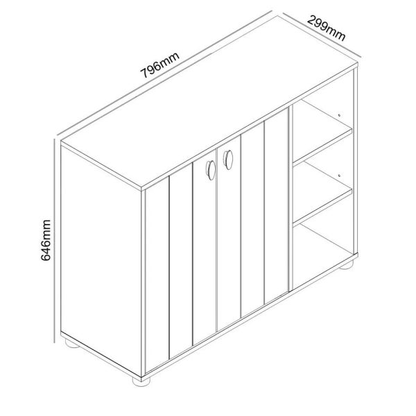 Bideford Compact Shoe Cabinet Warm Grey Oak - Image 10