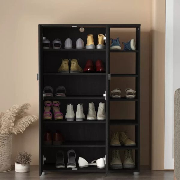 Bideford Tall Shoe Cabinet Rustick Black Oak - Image 11