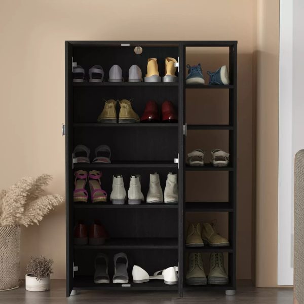 Bideford Tall Shoe Cabinet Rustick Black Oak - Image 12