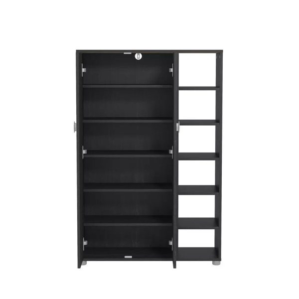 Bideford Tall Shoe Cabinet Rustick Black Oak - Image 7