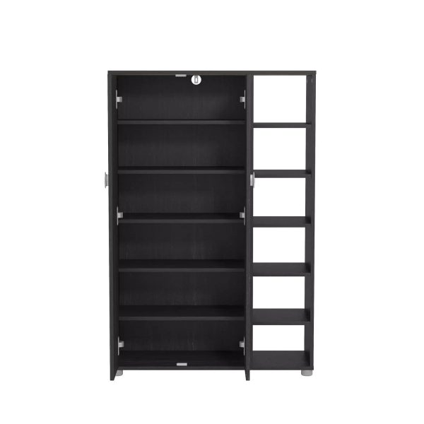 Bideford Tall Shoe Cabinet Rustick Black Oak - Image 9