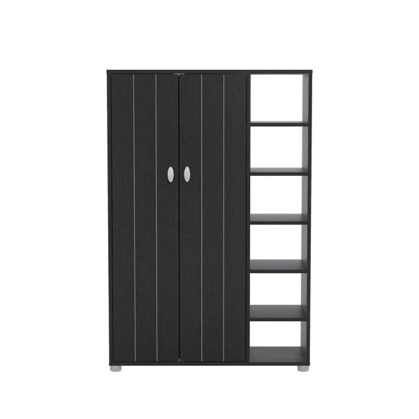 Bideford Tall Shoe Cabinet Rustick Black Oak - Image 10
