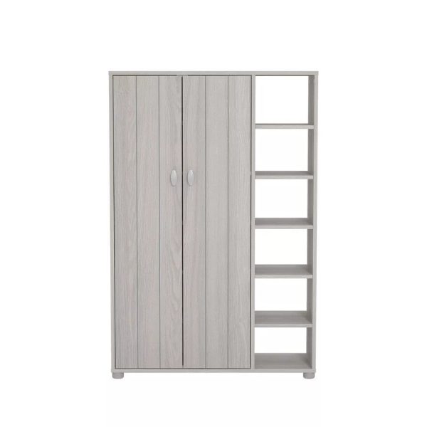 Bideford Tall Shoe Cabinet Warm Grey Oak - Image 5