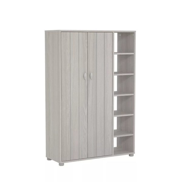 Bideford Tall Shoe Cabinet Warm Grey Oak - Image 6