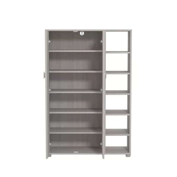 Bideford Tall Shoe Cabinet Warm Grey Oak - Image 7