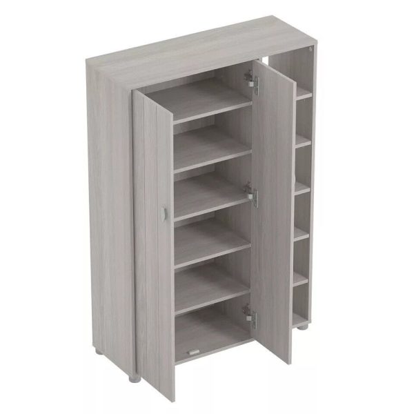 Bideford Tall Shoe Cabinet Warm Grey Oak - Image 8