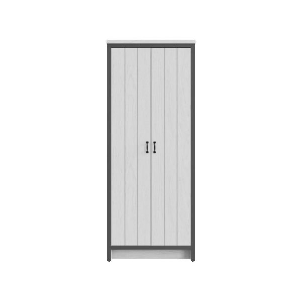 Boston 2 Door Wardrobe Hanging Rails Clothes Storage Unit Bedroom White - Image 4