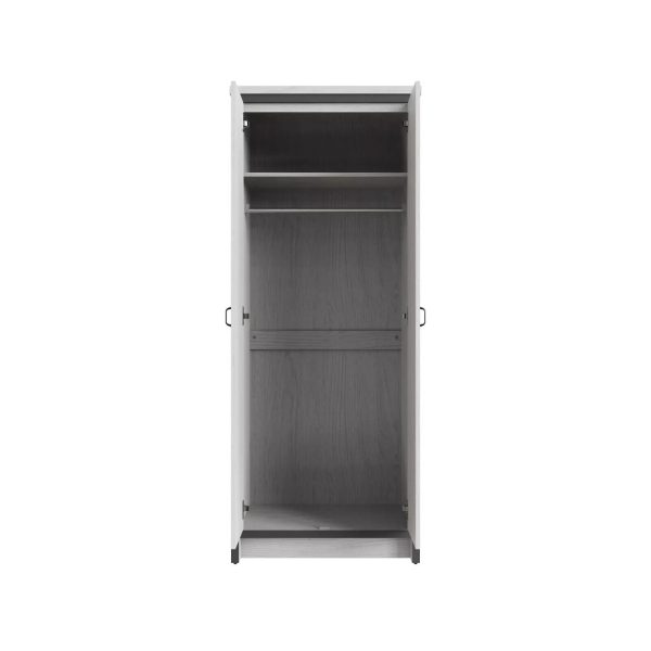 Boston 2 Door Wardrobe Hanging Rails Clothes Storage Unit Bedroom White - Image 6