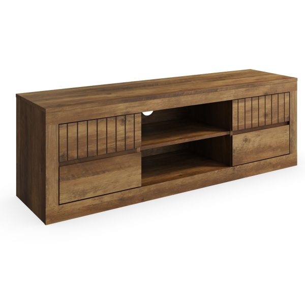 Cartmel 4 Drawer 2 shelf Large Storage TV Media Unit Knotty Oak Graded Ex Demo - Image 3
