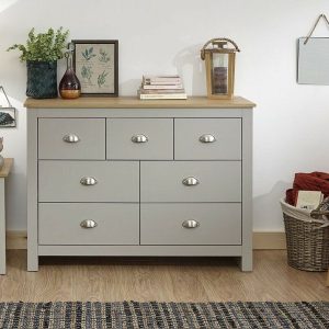 Country style bedroom furniture merchants 7 Drawer chest - Lancaster Grey