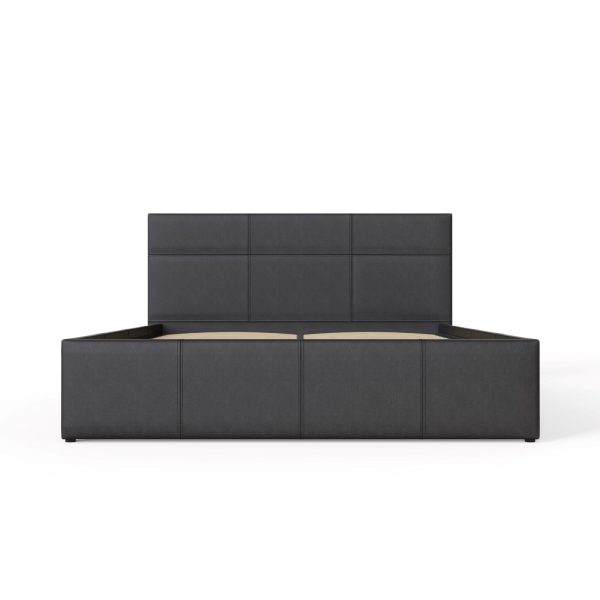 End Lift 4ft Small Double ottoman bed faux leather storage bed BLACK Ex Demo - Image 6