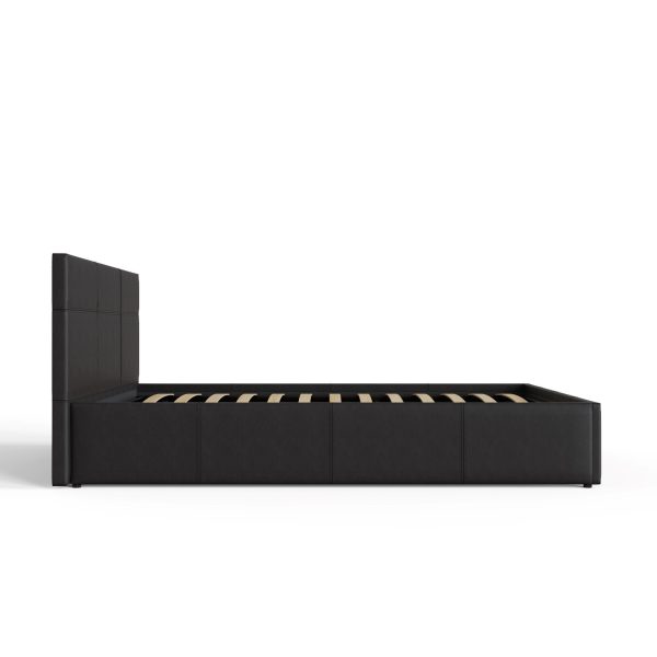 End Lift 4ft Small Double ottoman bed faux leather storage bed BLACK Ex Demo - Image 7