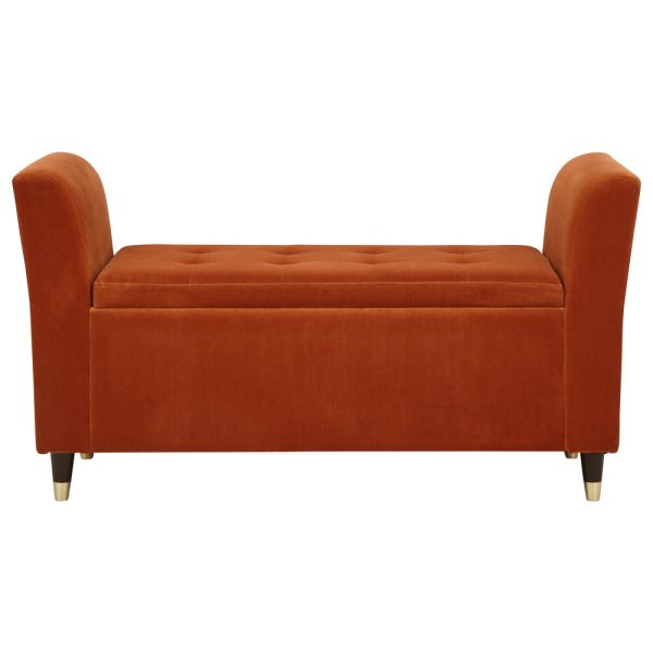 Genoa Window Seat Luxurious Russet Chenille Fabric - Image 4