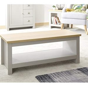 Grey and Oak Coffee Table with shelf Lancaster Range