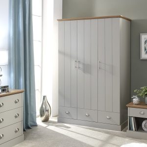 Kendal 3 Door 3 Drawer Wardrobe Country style Grey Oak