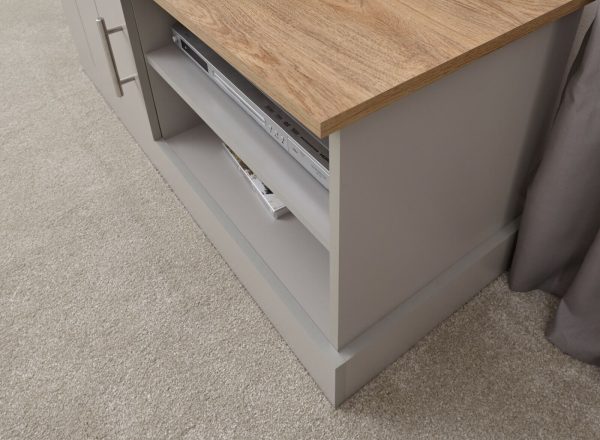 Kendal Small TV Unit Grey Oak colour top SD - Image 6