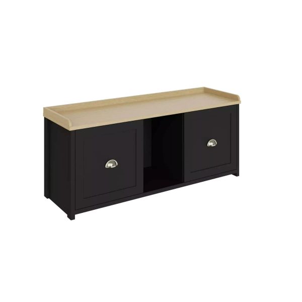 Lancaster 2 Door Shoe Bench Cabinet Storage Shelf Display seating  Hallway - Image 6