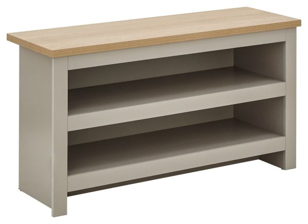Lancaster 2 Shelf Shoe Storage bench Unit Grey & Oak Simple design - Image 3