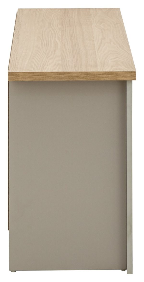 Lancaster 2 Shelf Shoe Storage bench Unit Grey & Oak Simple design - Image 5