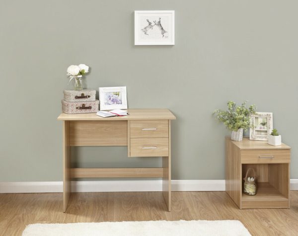 Panama 2 Drawer Budget Desk Dressing Table Dresser - Oak - Image 3