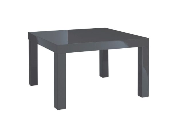 Puro High Gloss Charcoal End Lamp Side Table 45cm x 60cm x 60 cm Large - Image 3