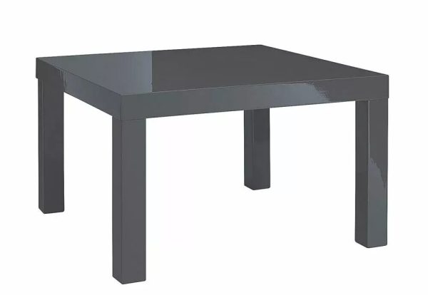 Puro High Gloss Charcoal End Lamp Side Table 45cm x 60cm x 60 cm Large - Image 4