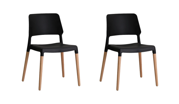 RIVA CHAIRS IN BLACK (PACK OF 2) BRAND NEW FREE DELIVERY Last pair